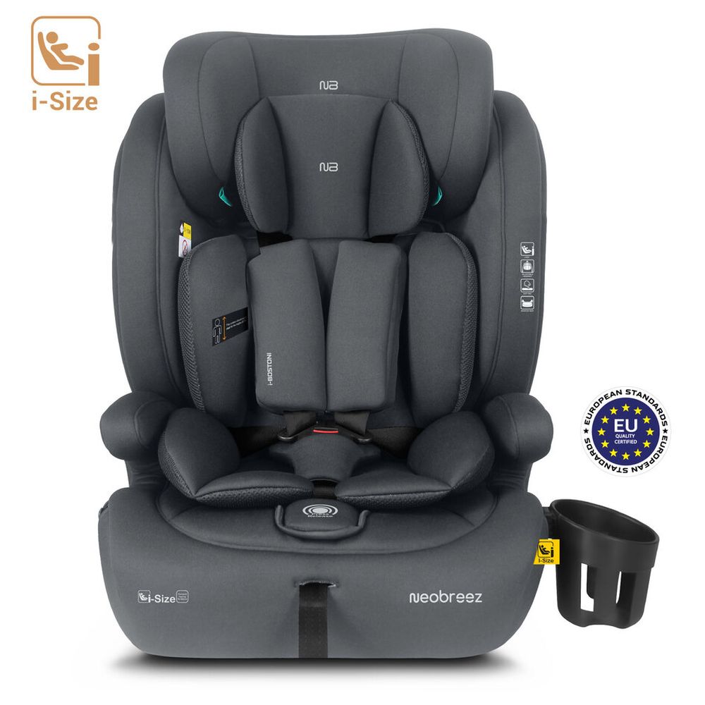 Neobreez i-BOSTONI 3-in-1 Toddler Car Seat, i-Size, 9m-12Y - Grey