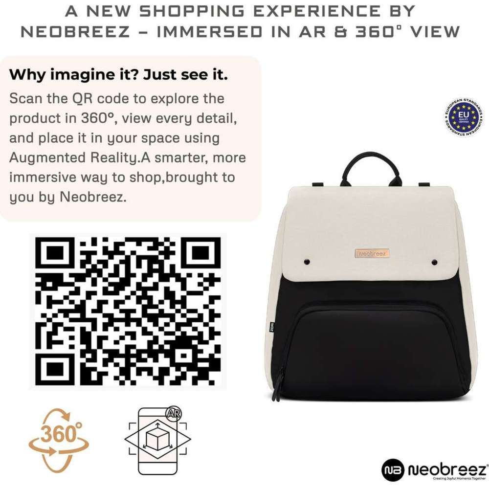 Neobreez Zori Diaper Backpack 7pc-Set with Changing Mat, Wet Bag & Pouches - Sand