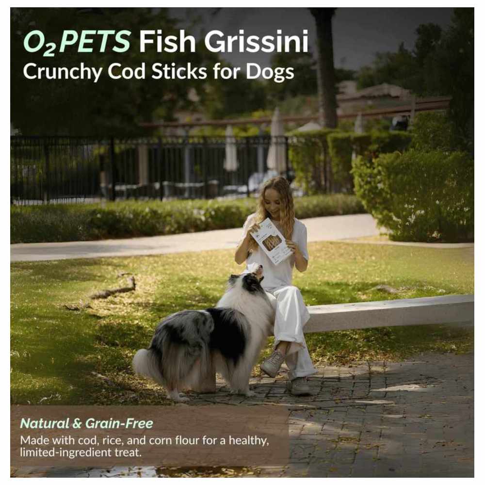 O2 Pets - Super Snack Dog Treats - Fish Grissini - 140 gm