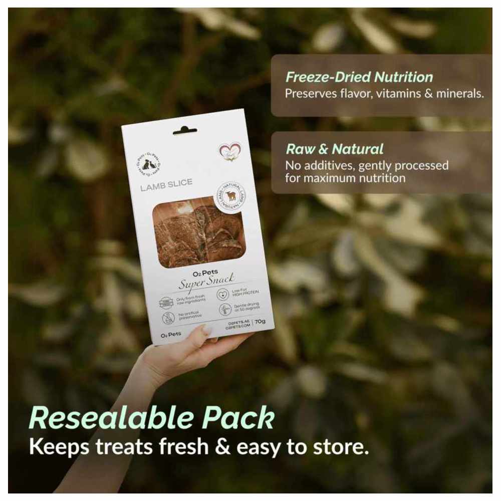 O2 Pets - Super Snack Dog Treats - Lamb Slice - 70 gm