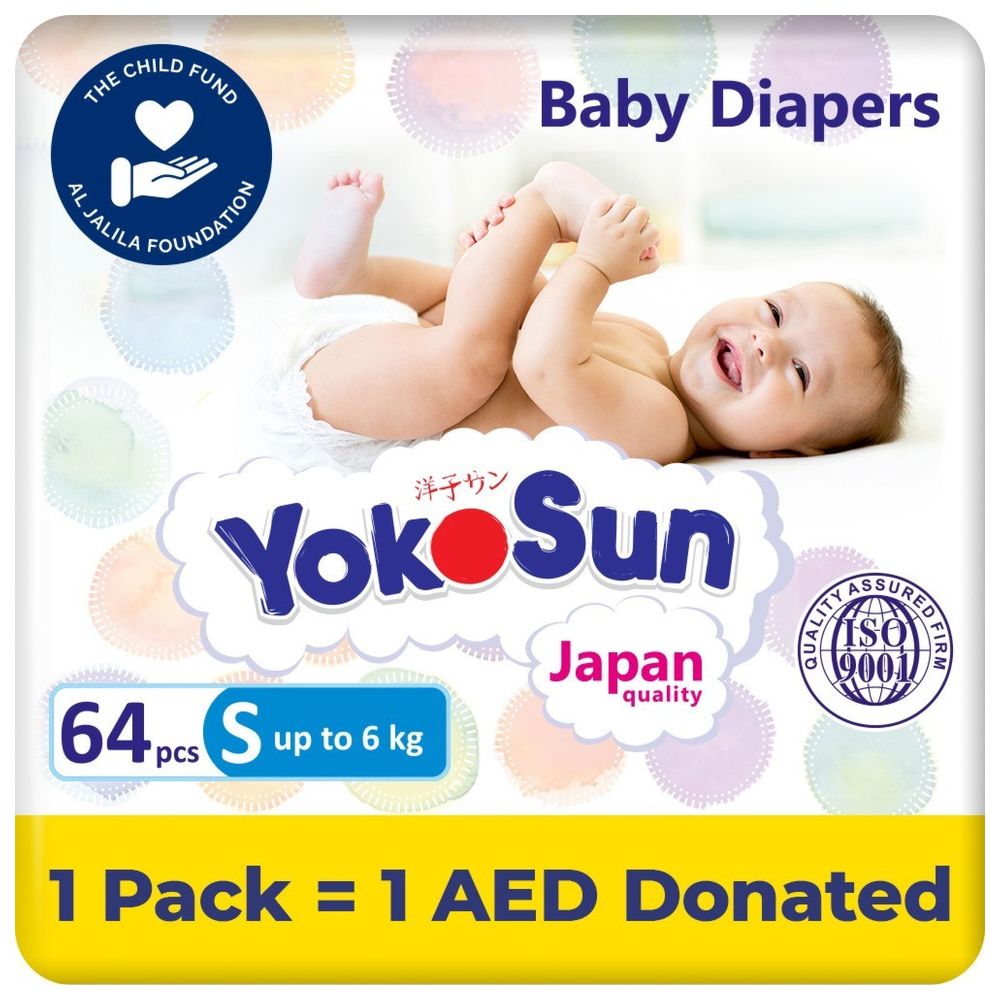 Yokosun - Baby Diapers - Size 2 Small - Up To 6 kg - 64 Pcs