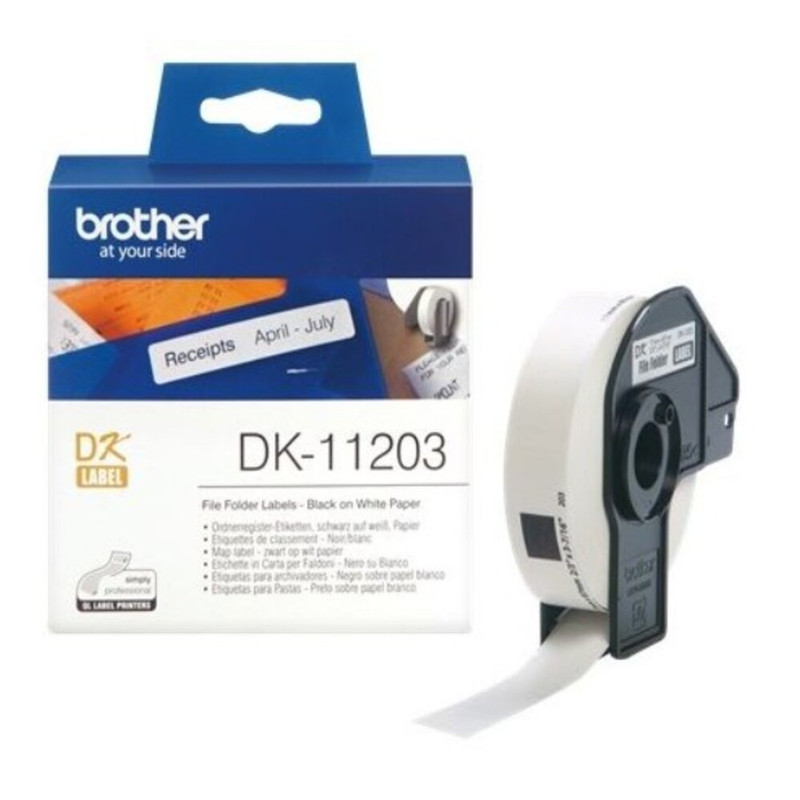 Brother - File Folder Labels - Black On White - 300 Pcs