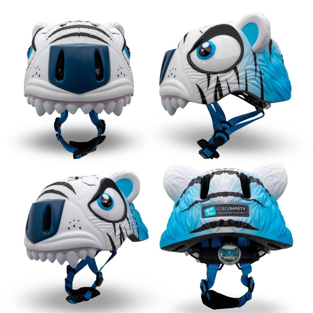 Crazy Safety - Bicycle Helmet - Tiger - White - 49-55cm