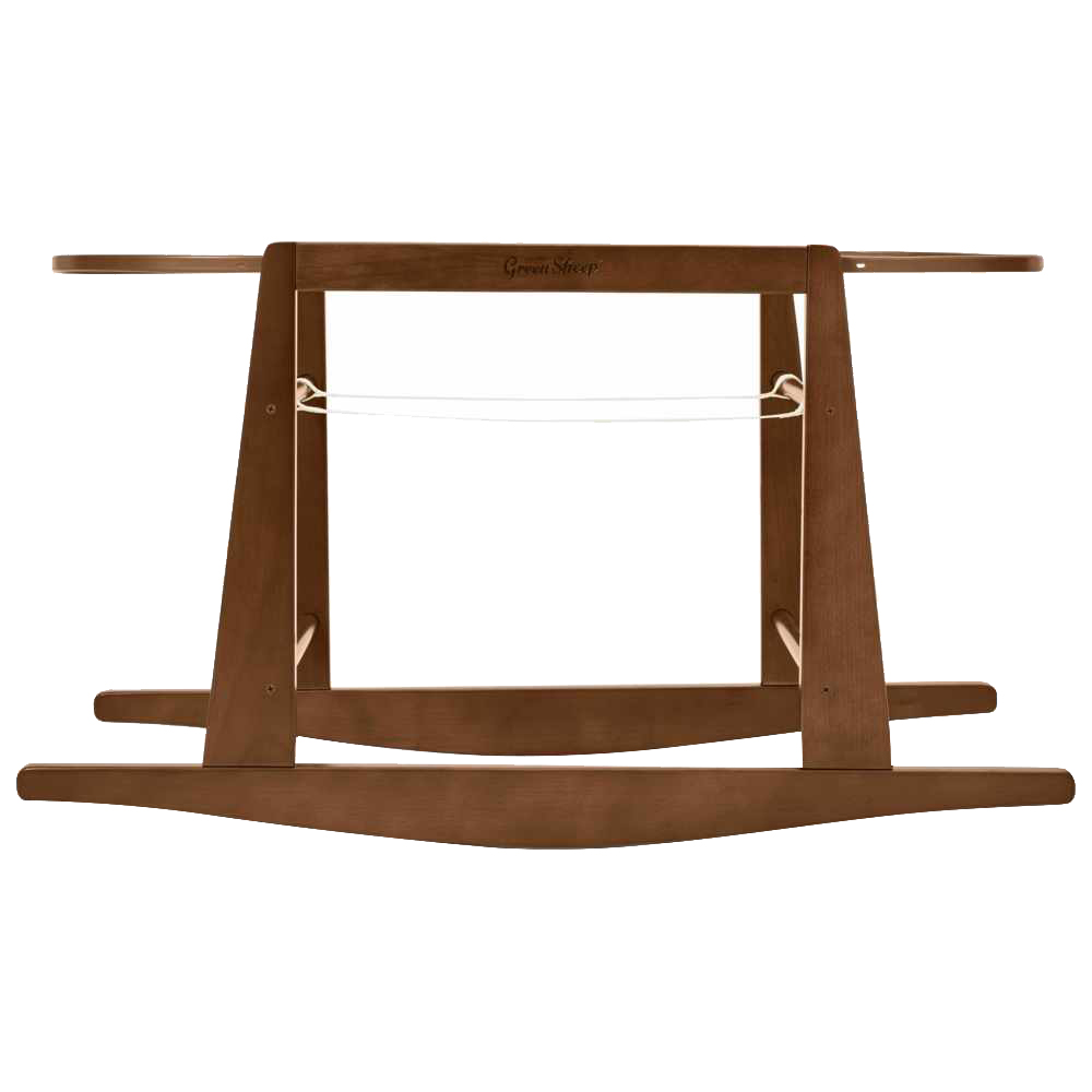 الخروف الأخضر الصغير - مجموعة سلة موسى وحامل هزاز - كتان قمحي