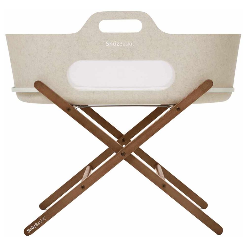 Snuz - SnuzBaskit Barley Moses Basket & Walnut Stand - Cream