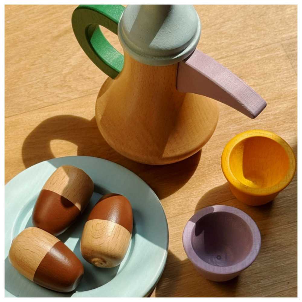 أكوان - مجموعة دلّة خشبية - 8 قطع