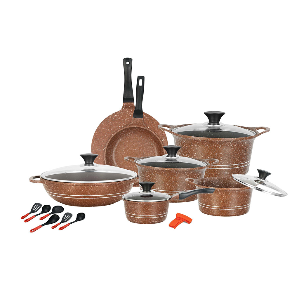 سونكس - مجموعة أواني طهي إيدن بلس غير اللاصق - رخامي أسود - 20 قطعة