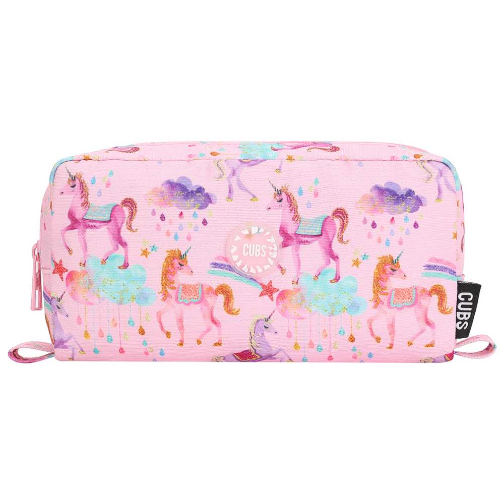 Cubs - Shiny Fabric Pencil Case - Rose Pink