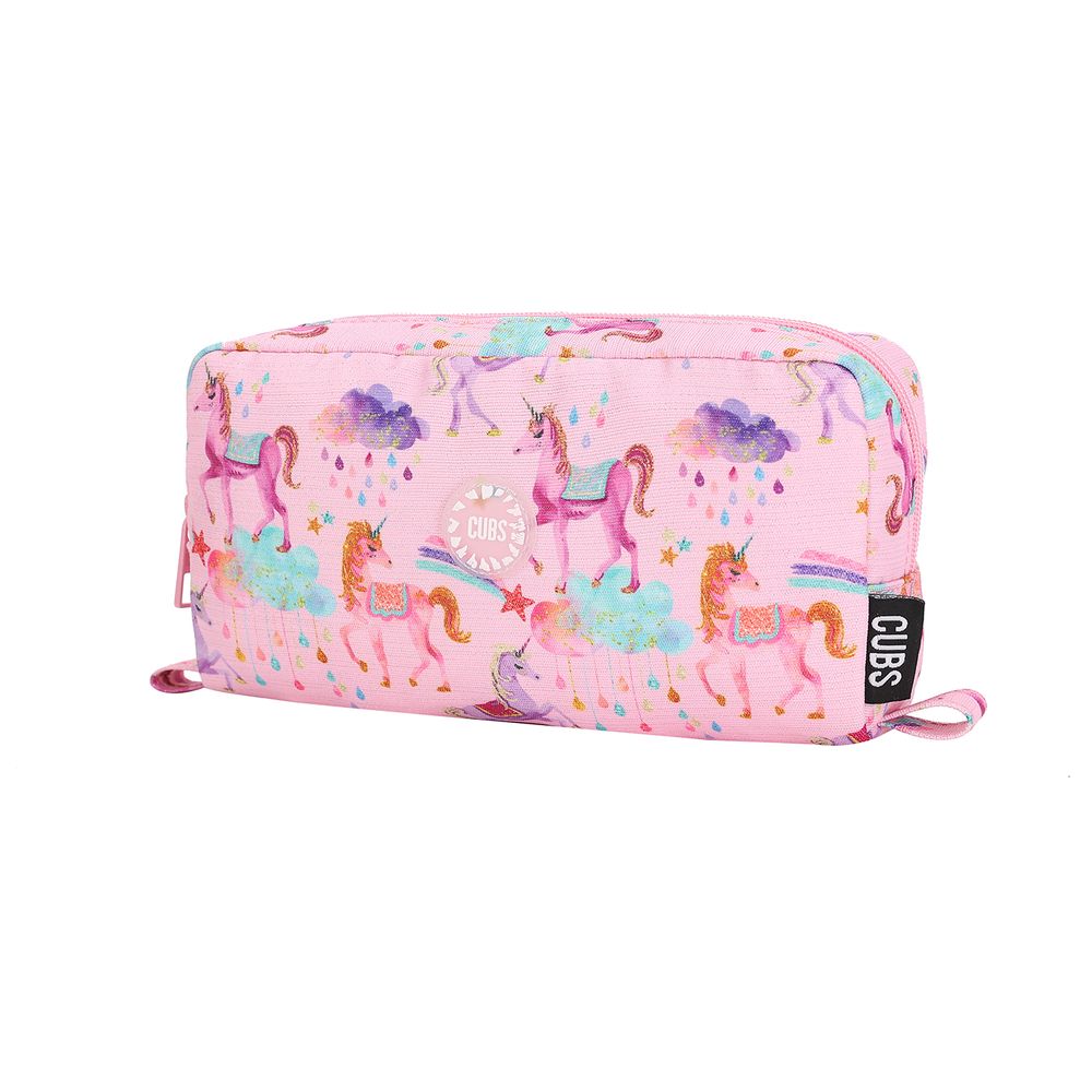 Cubs - Shiny Fabric Pencil Case - Rose Pink