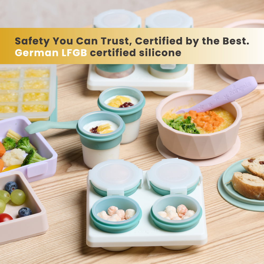 2angels - 2-In-1 Silicone Pack N' Go Puzzleplate - Lavender/Latte