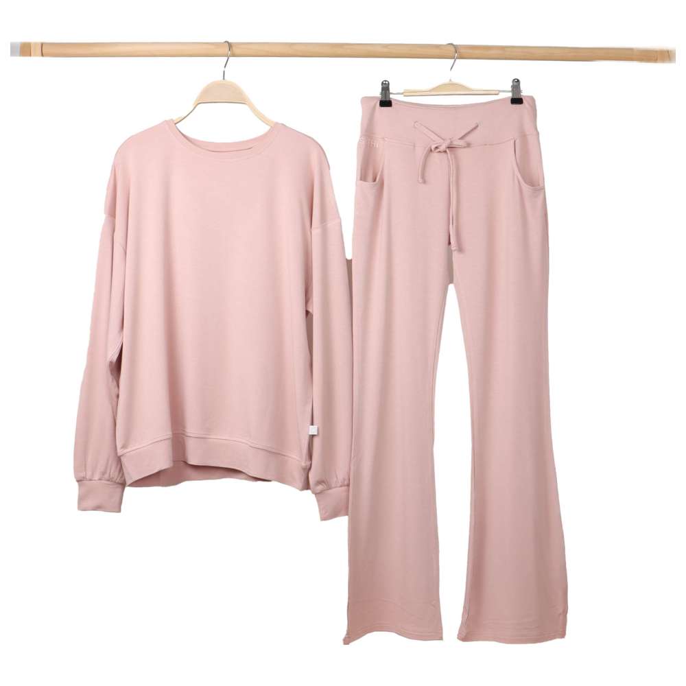 Sashi - 2pc-Set - Women's Cloud Dream Solid Sweater & Pants - Pink