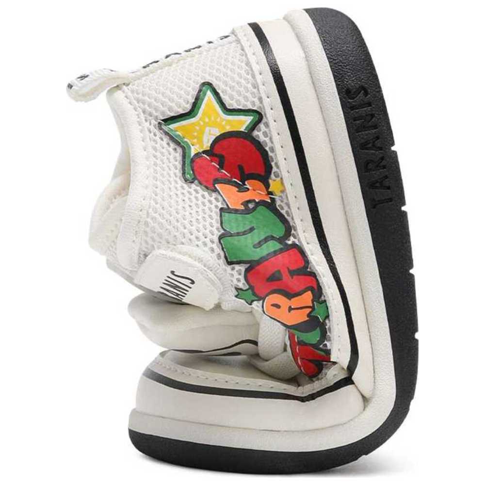 Taranis - Toddler's Rubber Velcro Sneakers - White/Black