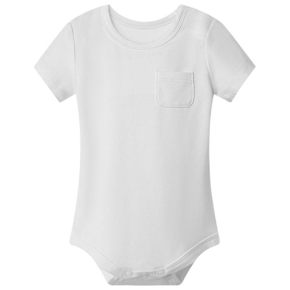 Atlas & Maya - Iconic Short Sleeve Magnetic Bodysuit With Pocket - White