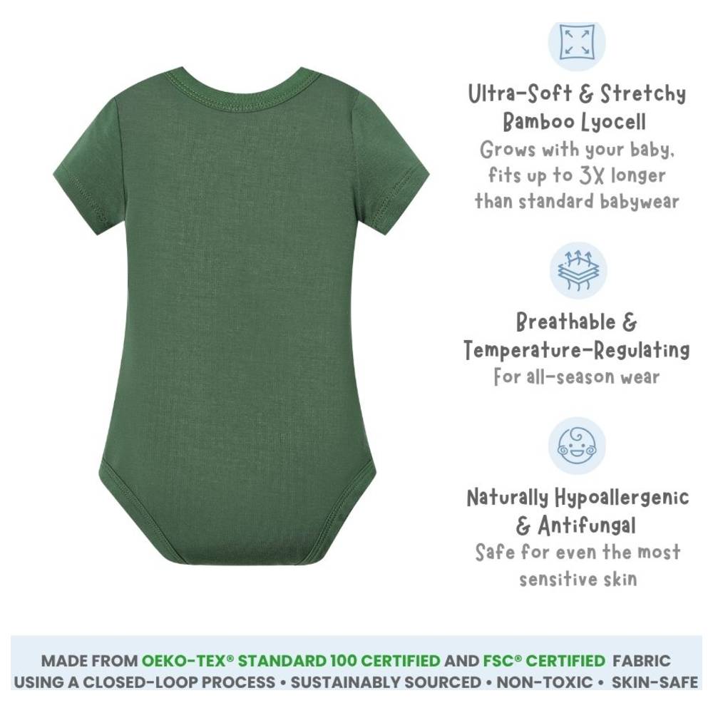 Atlas & Maya - Iconic Short Sleeve Magnetic Bodysuit With Pocket - Green