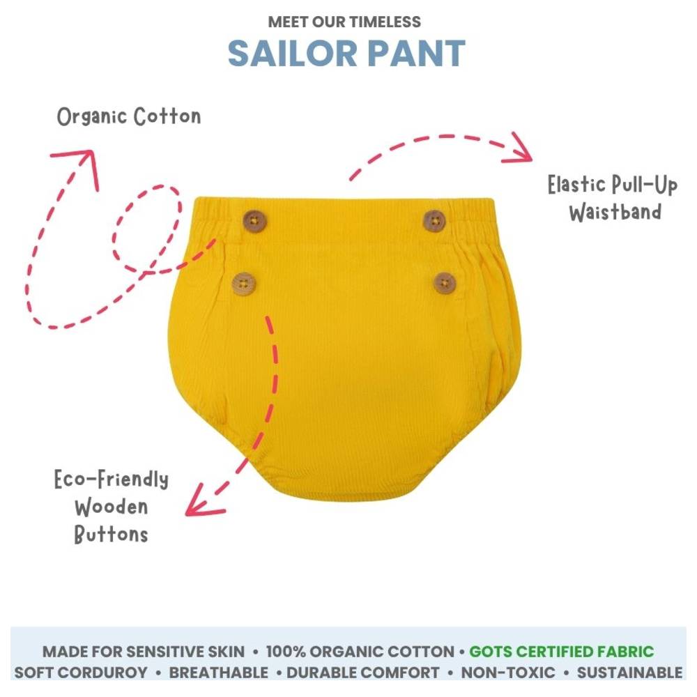 شورت بحار من القطن العضوي من أطلس ومايا - أصفر