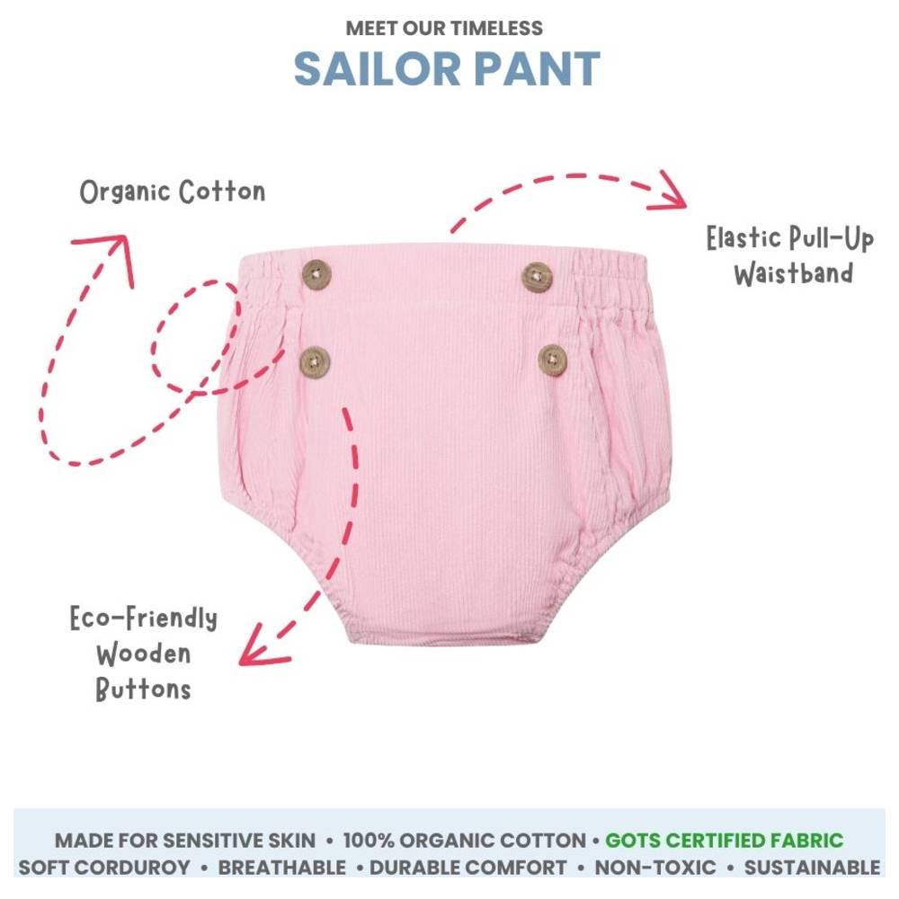 شورت بحار من القطن العضوي من أطلس ومايا - وردي