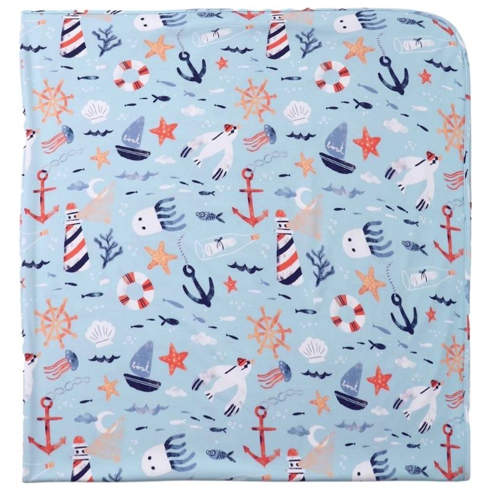 Atlas & Maya - Stretchy Bamboo Multipurpose Swaddle Blanket - Anchor Away