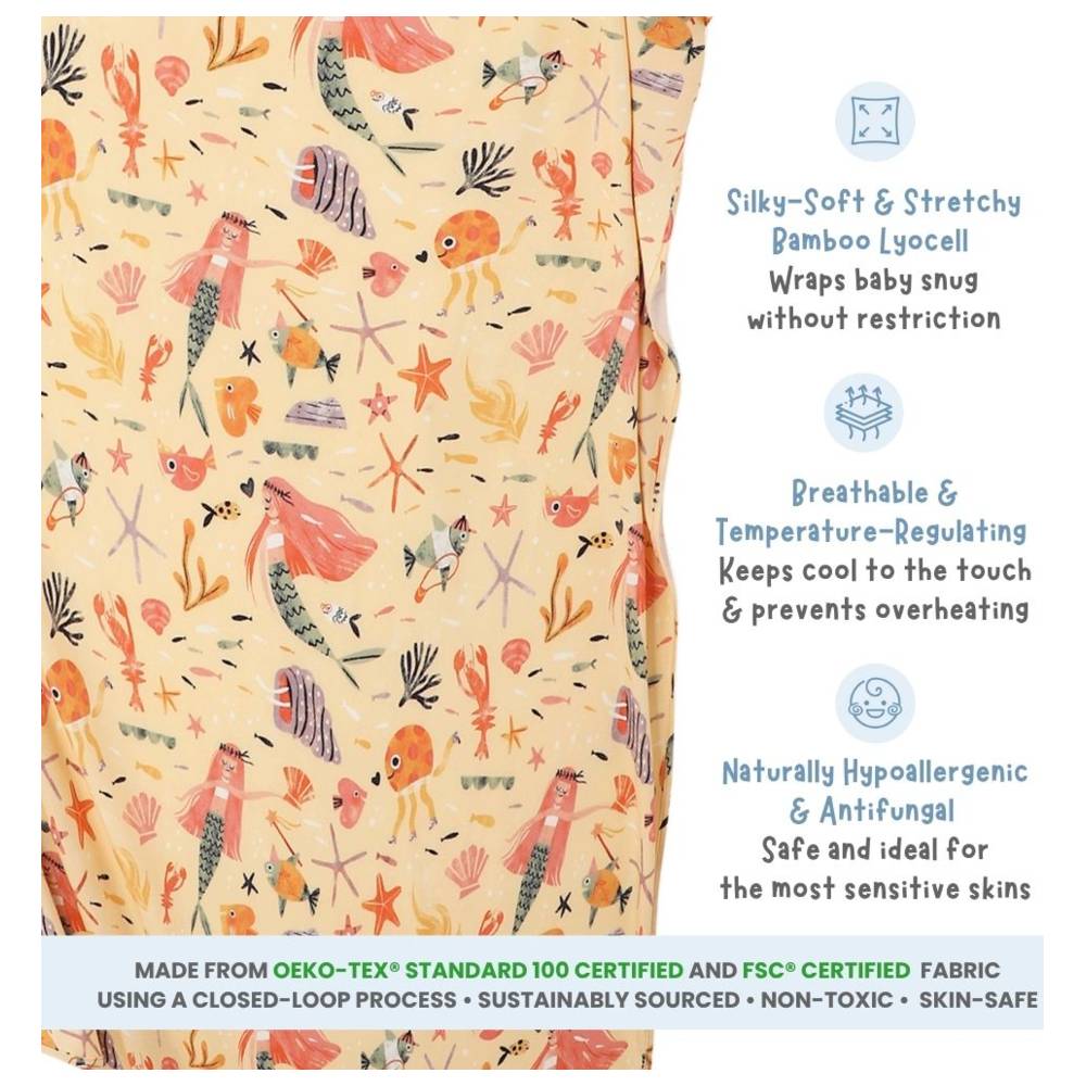 Atlas & Maya - Stretchy Bamboo Multipurpose Swaddle Blanket - Mermaid Love