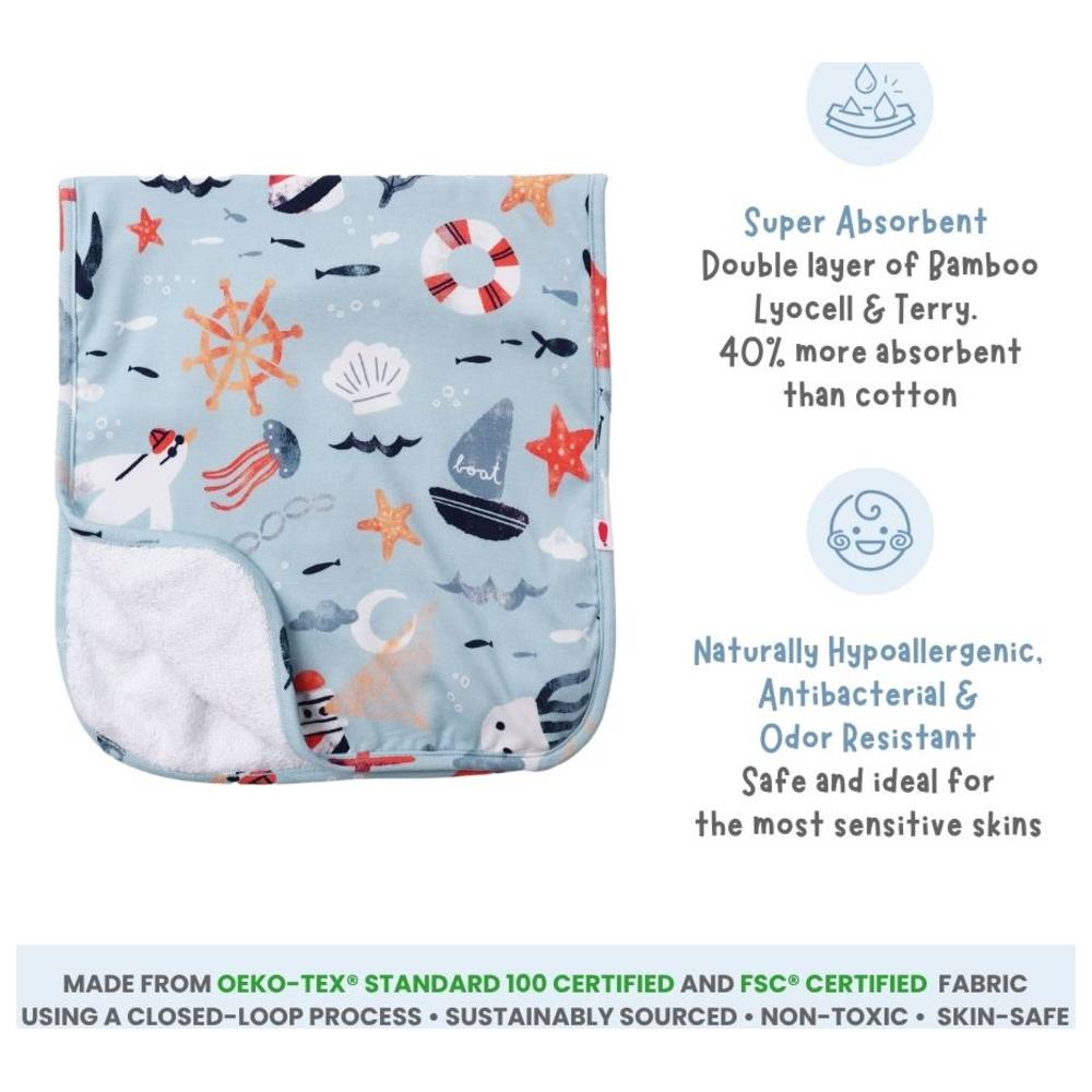 Atlas & Maya - Super Absorbent Bamboo Burp Cloth - Anchor Away
