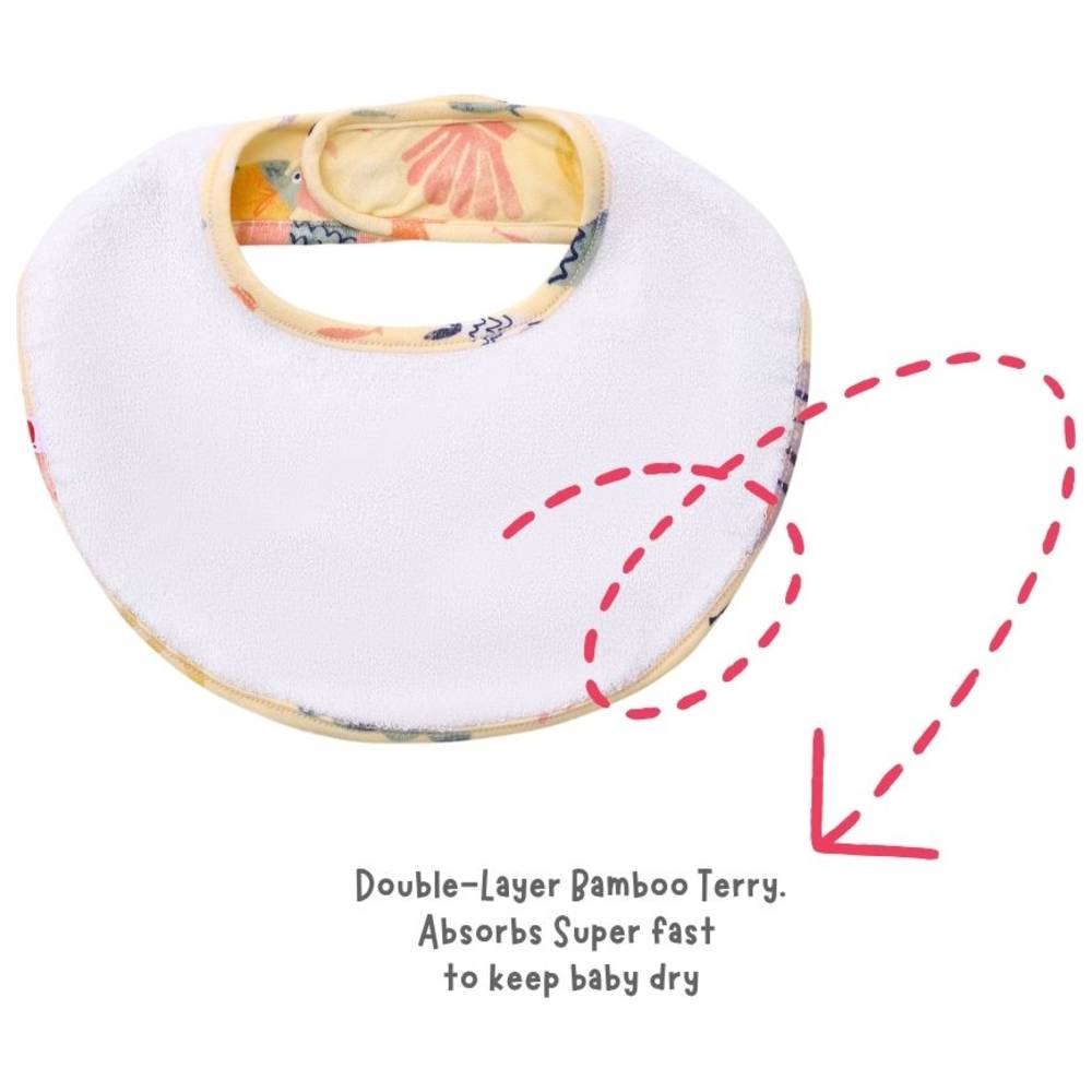 Atlas & Maya - Organic Bamboo Magnetic Round Bibs - Mermaid Love/Pink - 2 Pcs