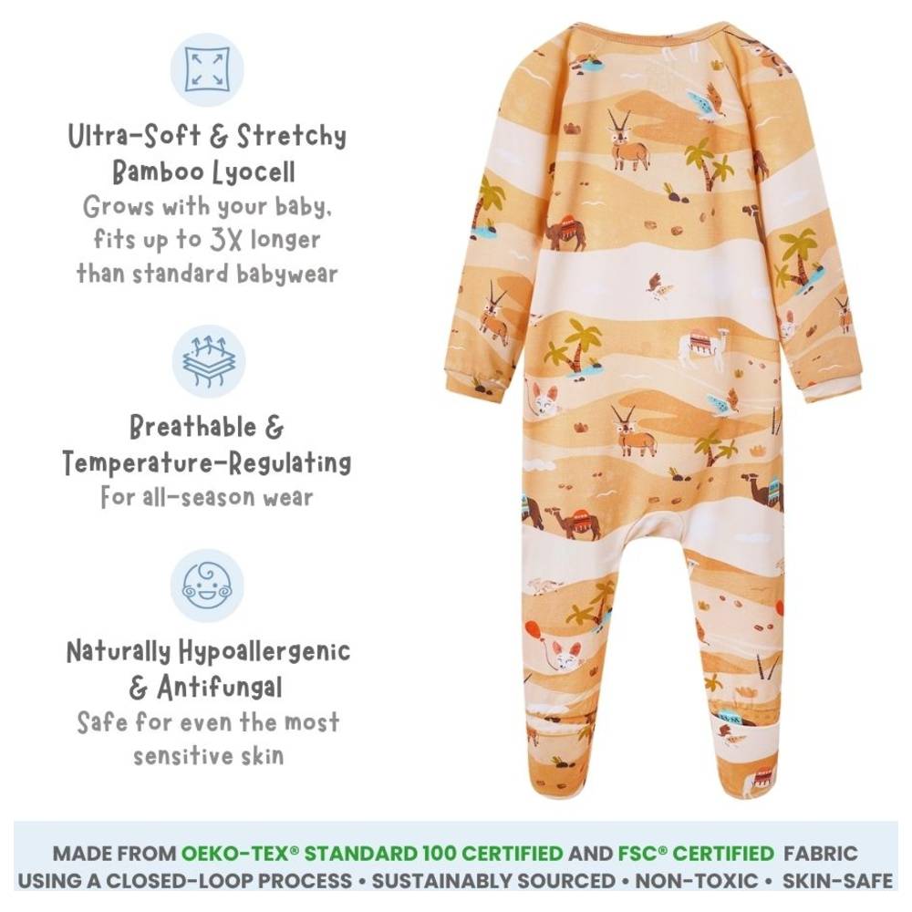 Atlas & Maya - Sleepy Time Organic Bamboo Sleepsuit - Desert Safari