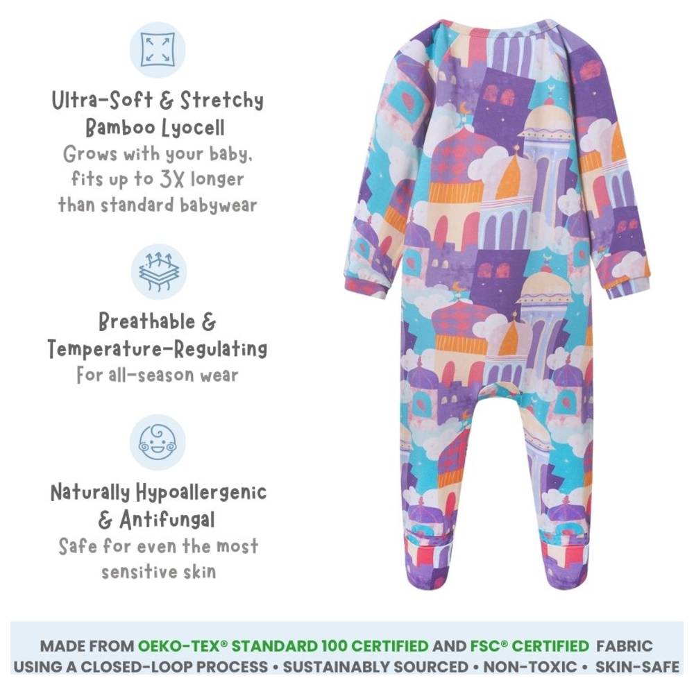 Atlas & Maya - Sleepy Time Organic Bamboo Sleepsuit - Arabian Rooftops