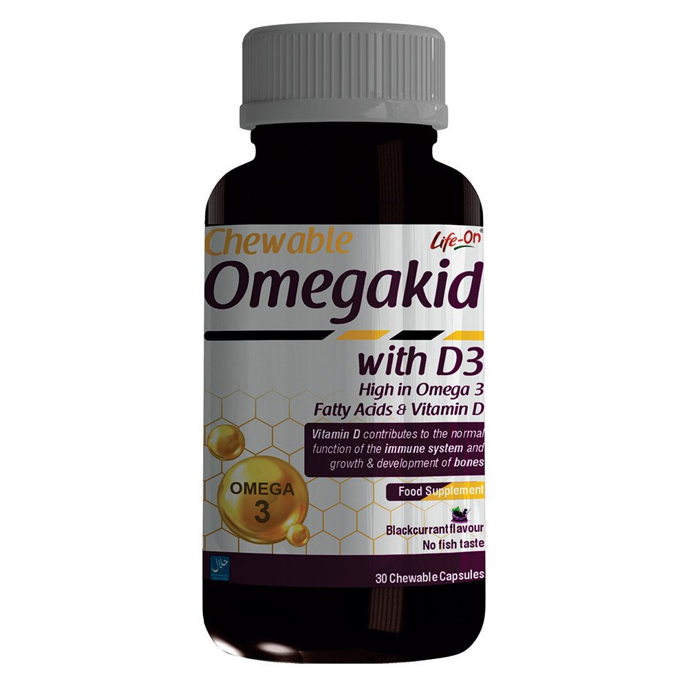 Life On - OmegaKid D3 Chewable Capsules - Blackcurrant - 30 Pcs