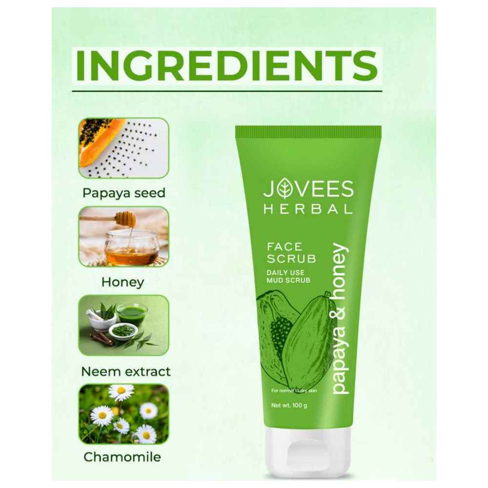 Jovees Herbal - Honey & Papaya Face Scrub - 100 gm