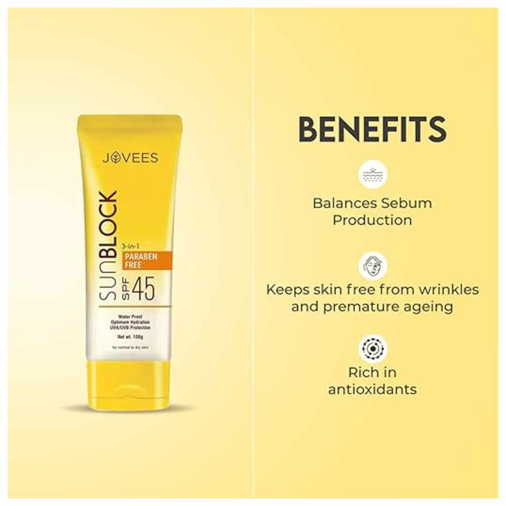 Jovees Herbal - 3-In-1 Sunblock SPF 45 - 100 gm
