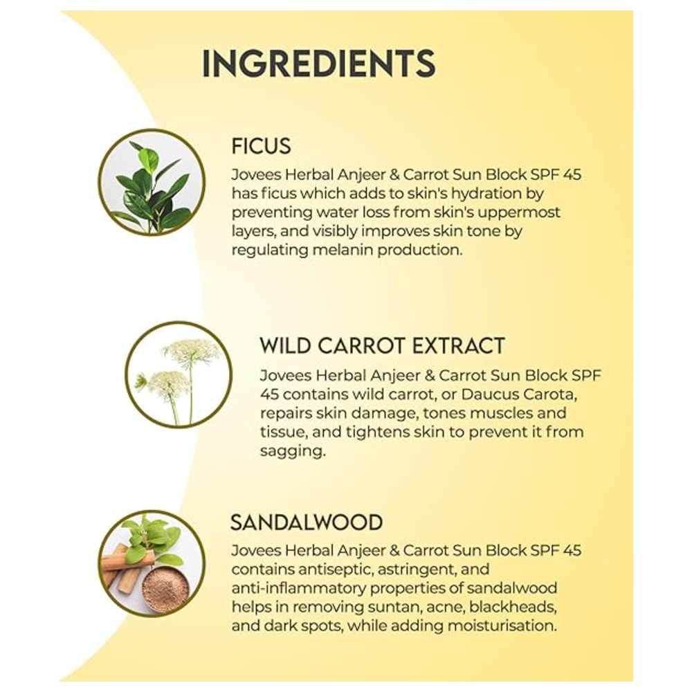 Jovees Herbal - 3-In-1 Sunblock SPF 45 - 100 gm