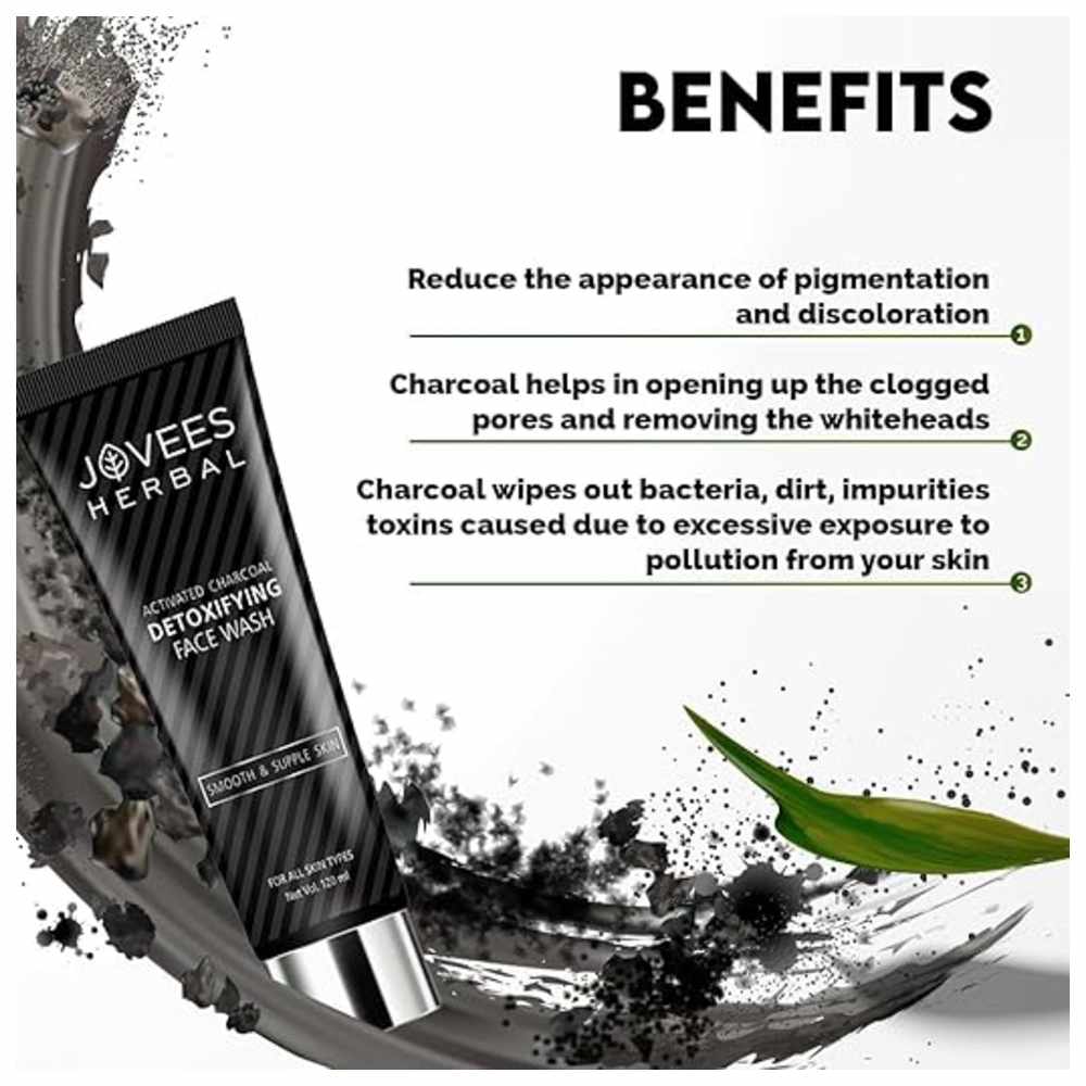 Jovees Herbal - Activated Charcoal Detoxifying Face Wash - 120 ml