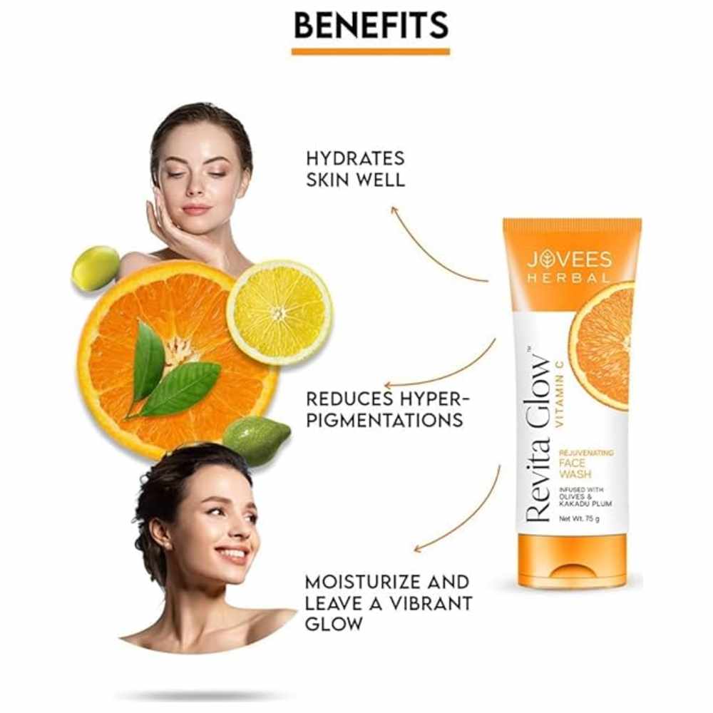 Jovees Herbal - Revita Glow Vitamin C Rejuvenating Face Wash - 75 gm