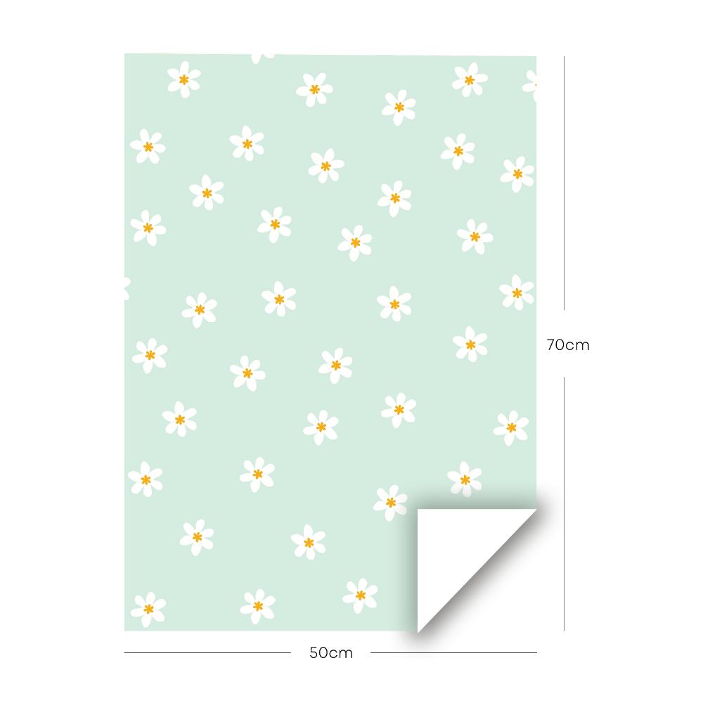 Share The Love - Gift Wrapping Paper Pack - Daisy - Mint Green