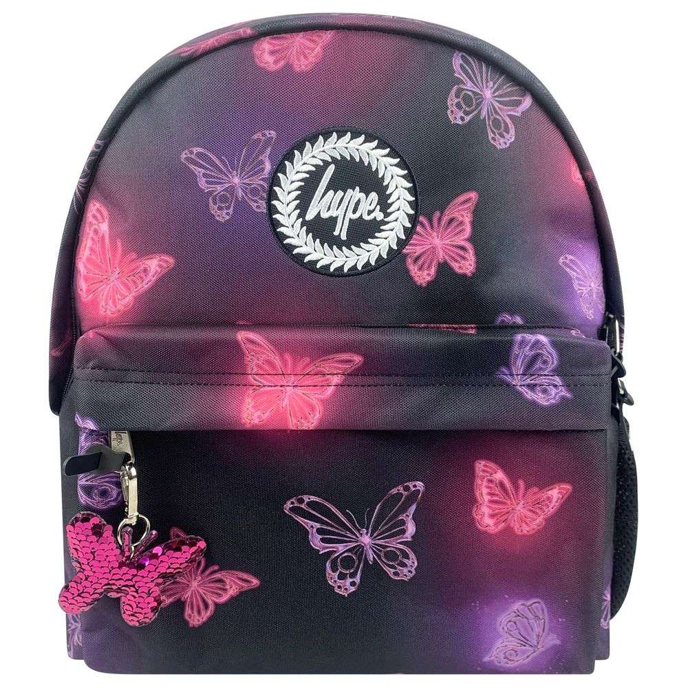 Hype - Iconic Backpack - Pink & Purple Glow Butterfly - 16.5-inch