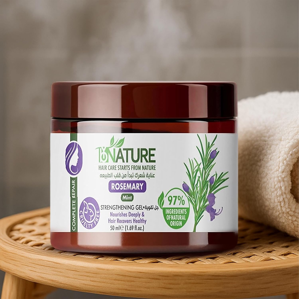 باي نيتشر - جل تقوية الشعر بإكليل الجبل والنعناع - 50 مل