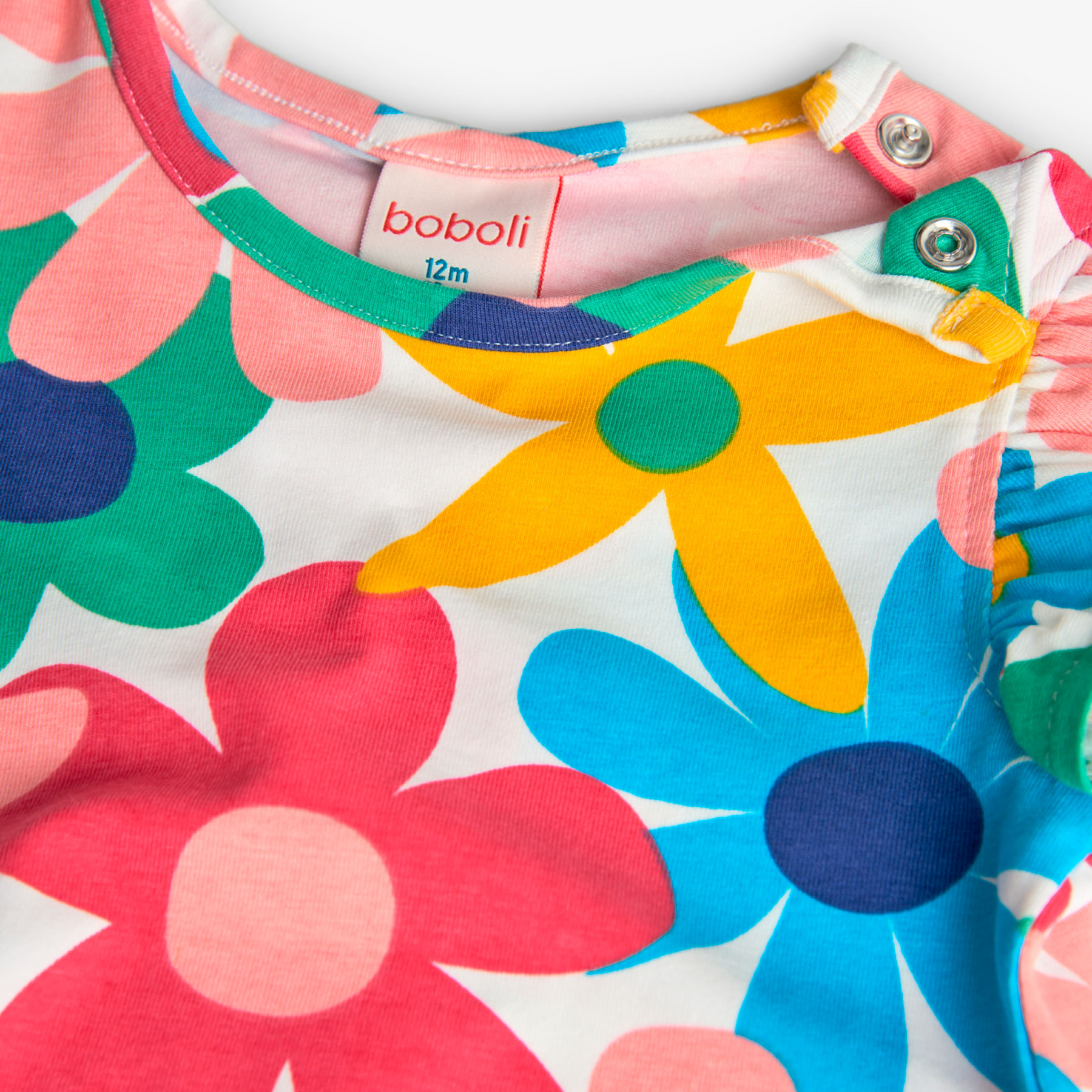 Boboli - Girl's Ruffled Sleeve Floral Printed Knitted Top