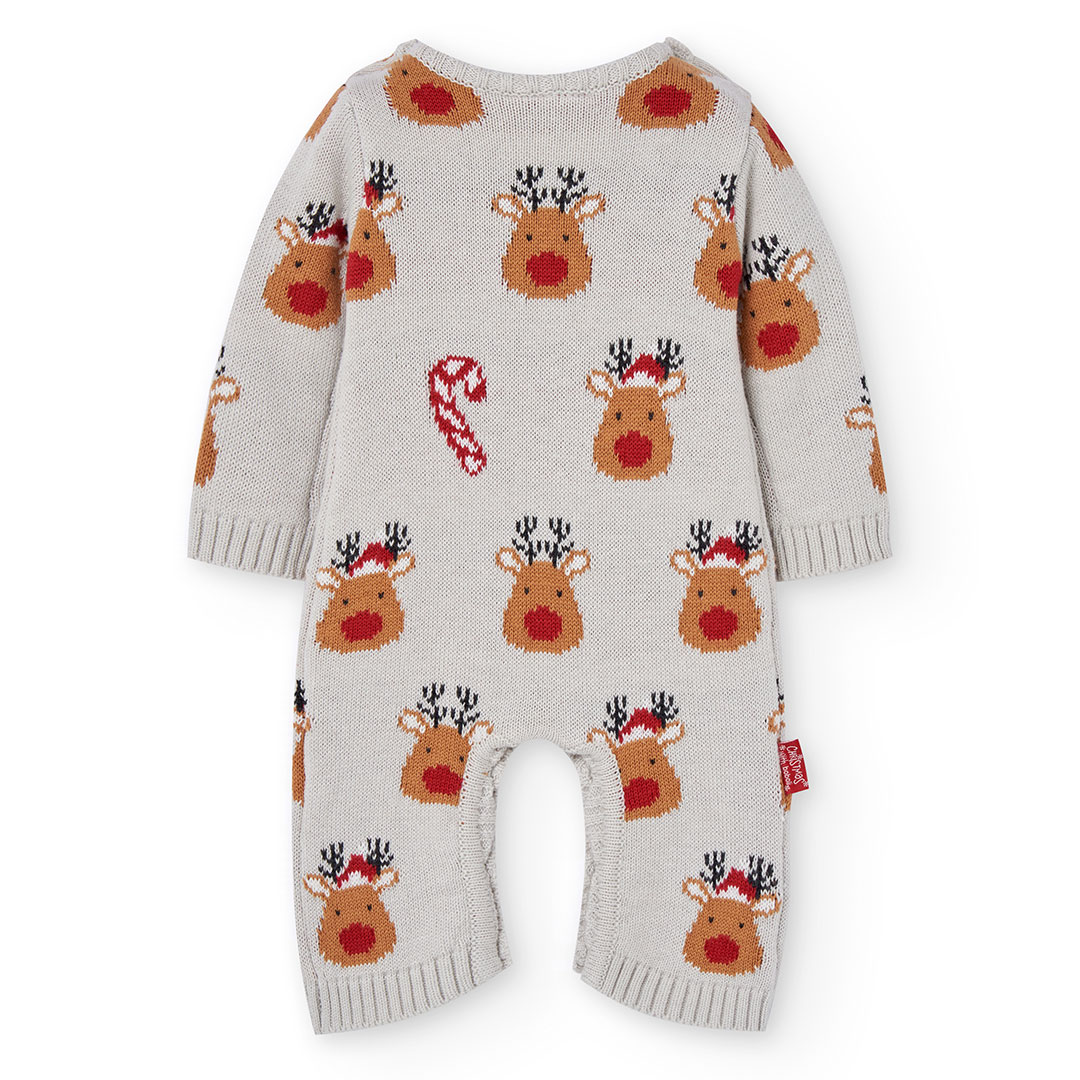 Boboli - Baby Girl's Full Sleeve Reindeer Onesies - Beige