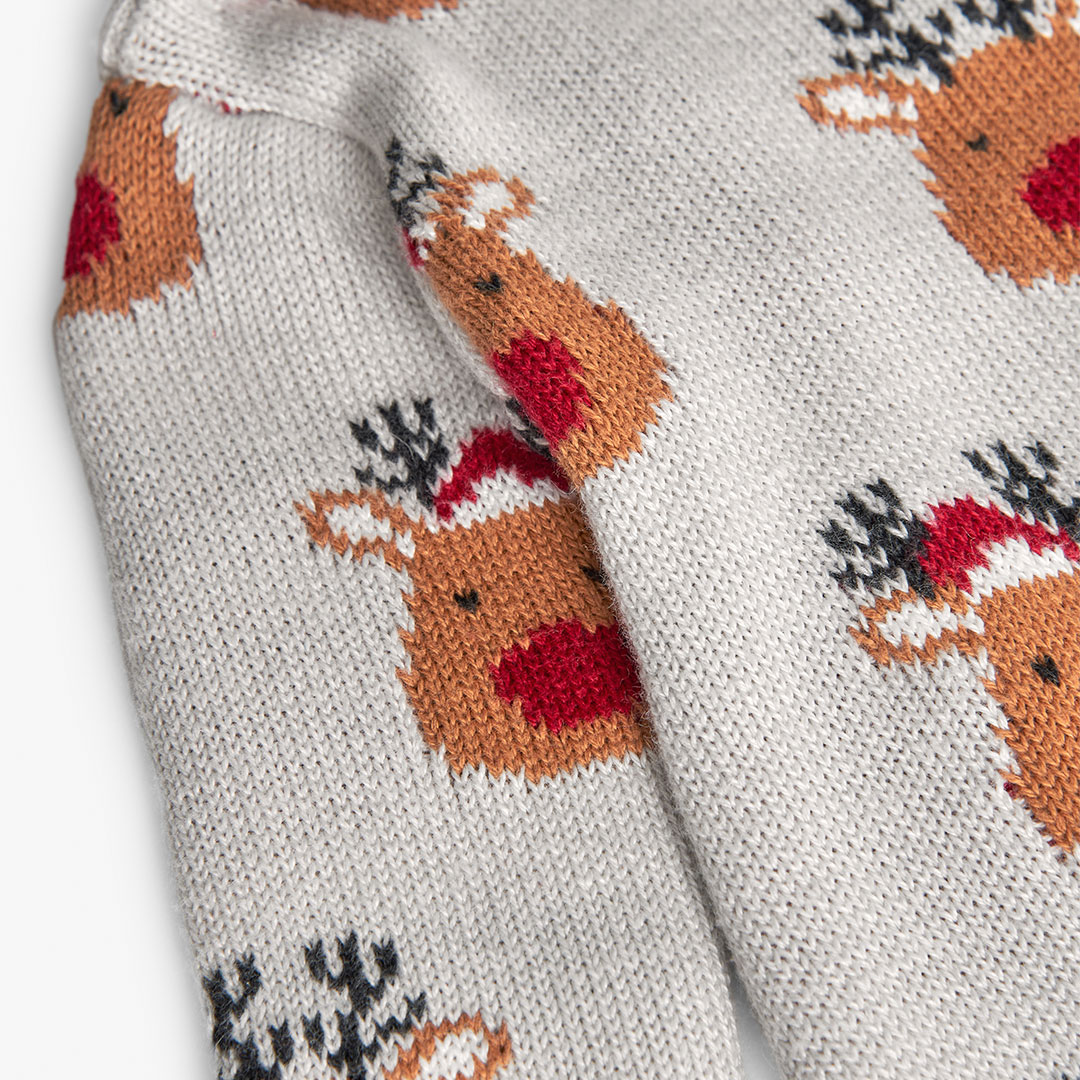 Boboli - Baby Girl's Full Sleeve Reindeer Onesies - Beige