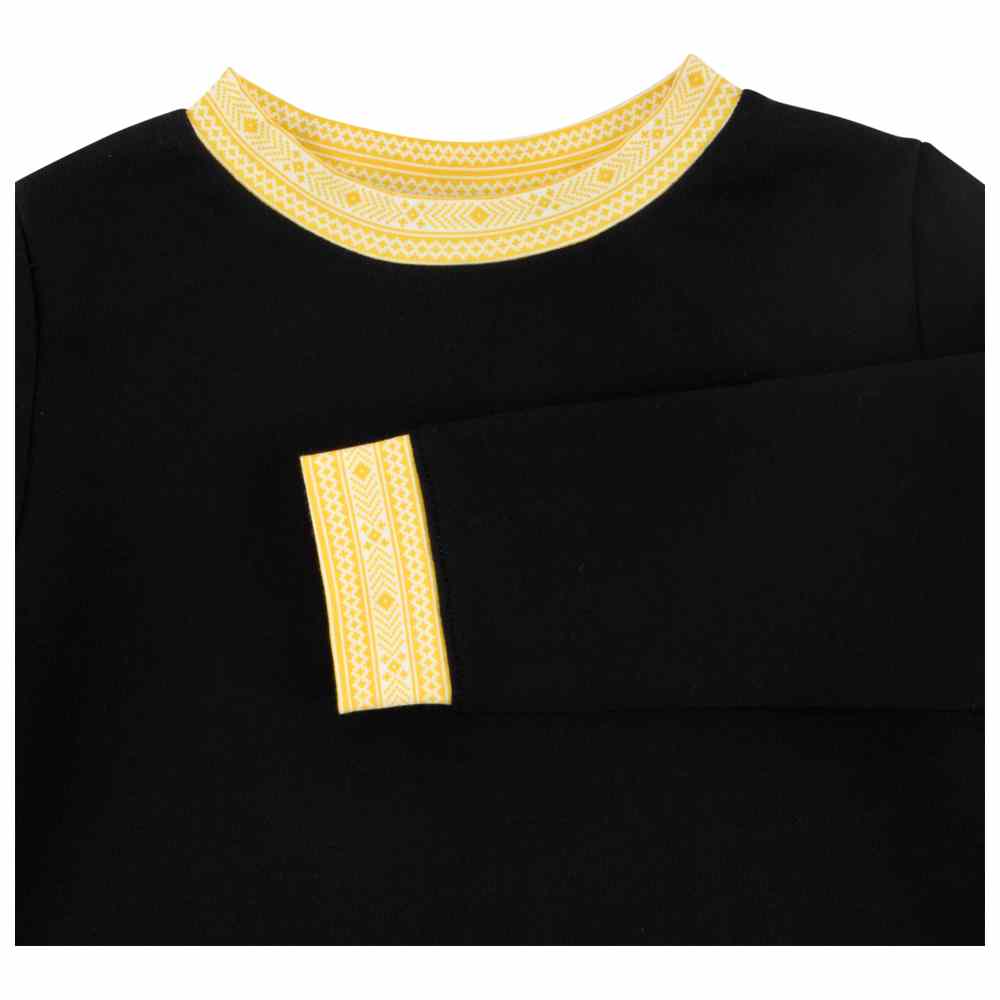 ثوب صغيري - طقم قطعتين - سويت شيرت وبنطال رياضي - أسود