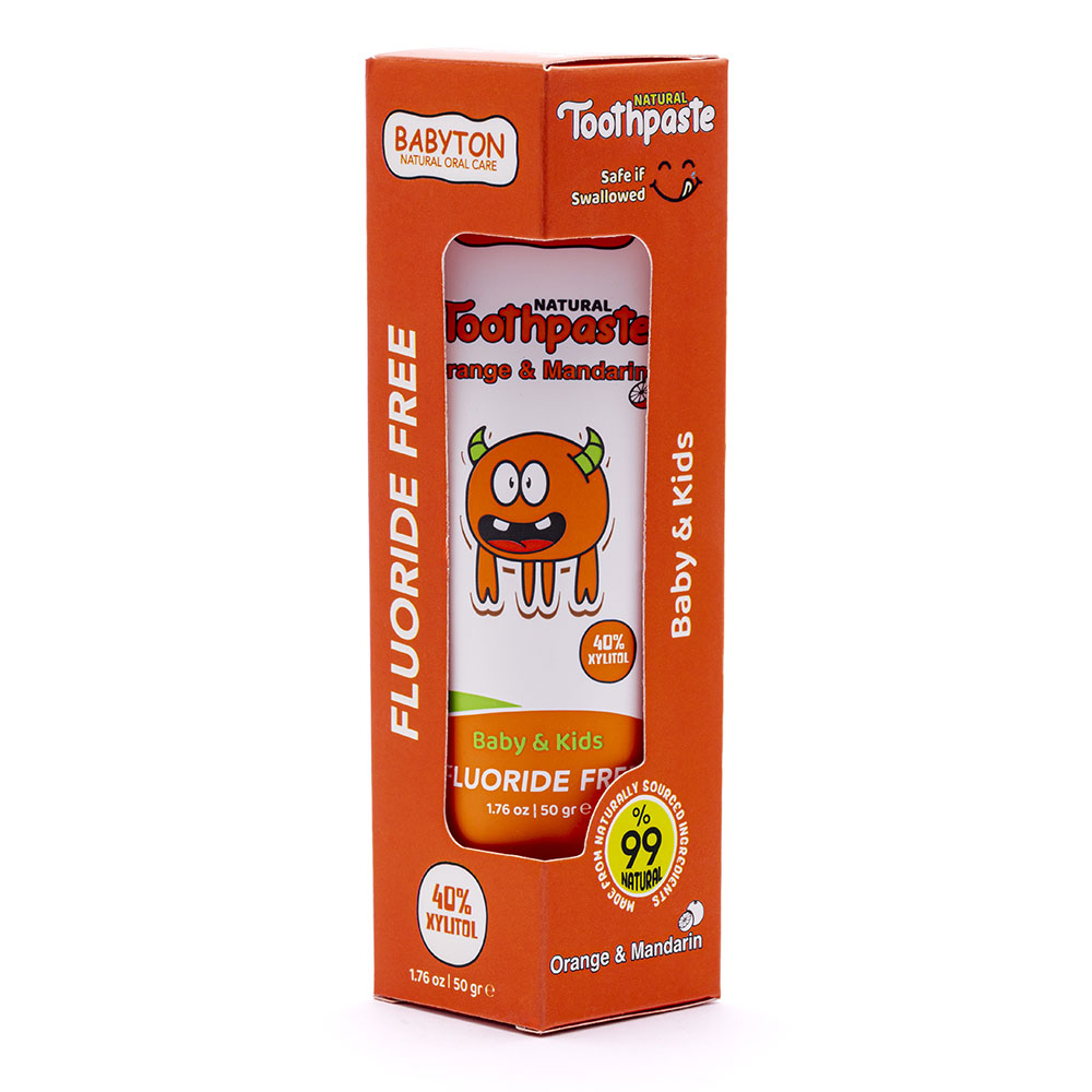 Babyton - Baby & Kids Natural Toothpaste - Orange & Mandarin - 50 gm