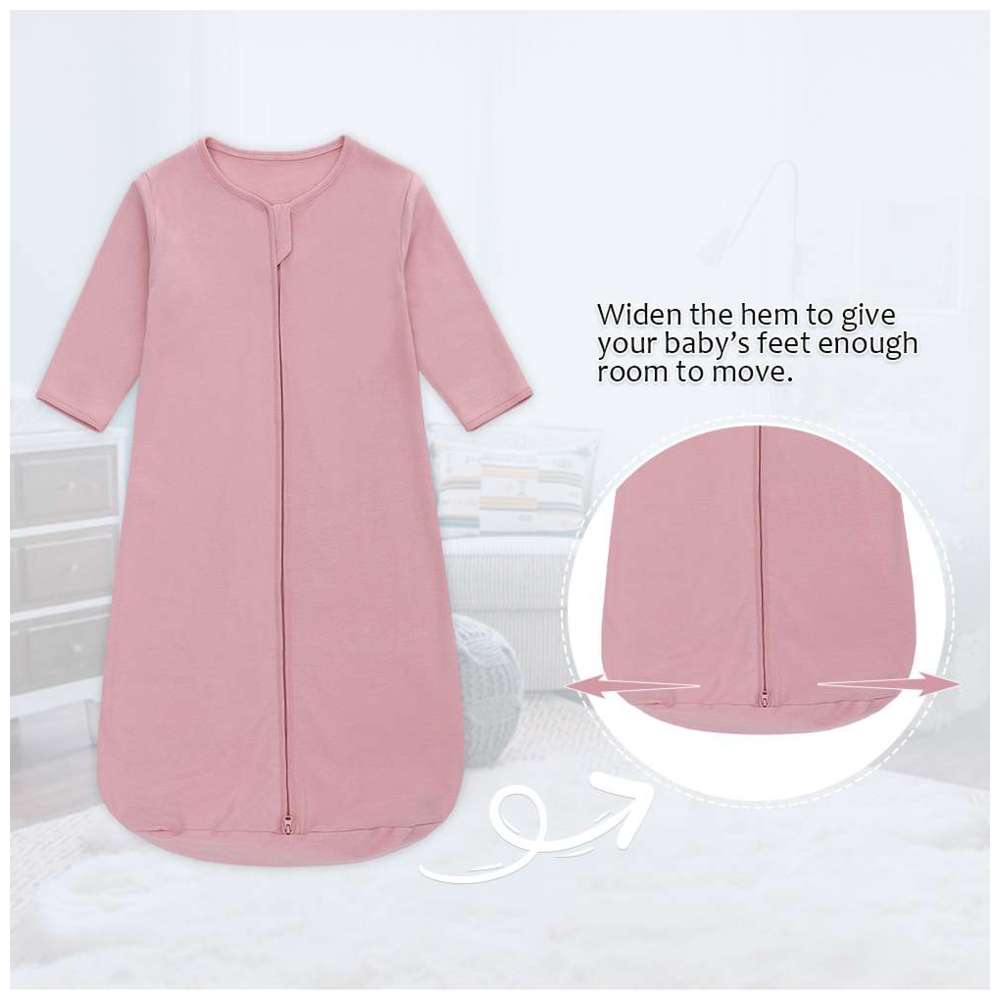 Miracle Baby - 0.5TOG Long Sleeves Double Zipper Baby Sleeping Bag - Pink