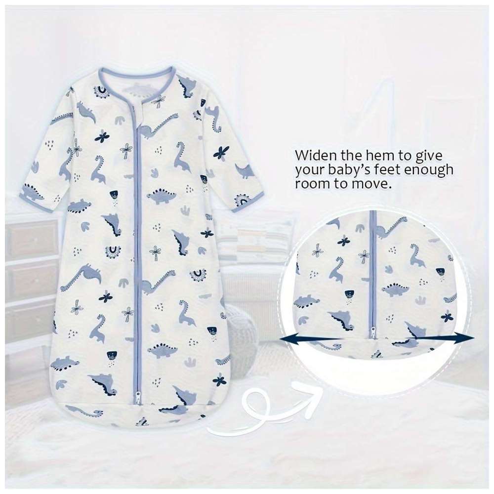 Miracle Baby - Baby 0.5 TOG Long Sleeves Double Zipper Sleeping Bag - Blue