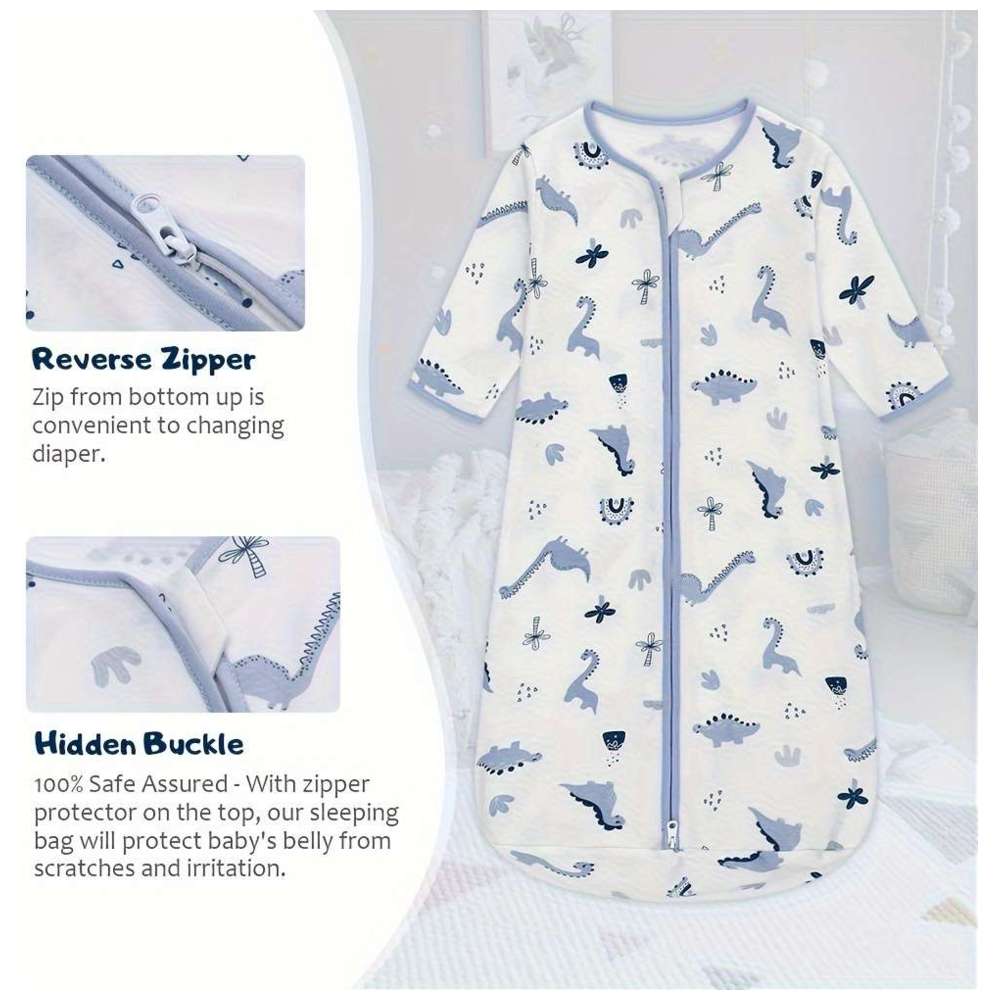 Miracle Baby - Baby 0.5 TOG Long Sleeves Double Zipper Sleeping Bag - Blue