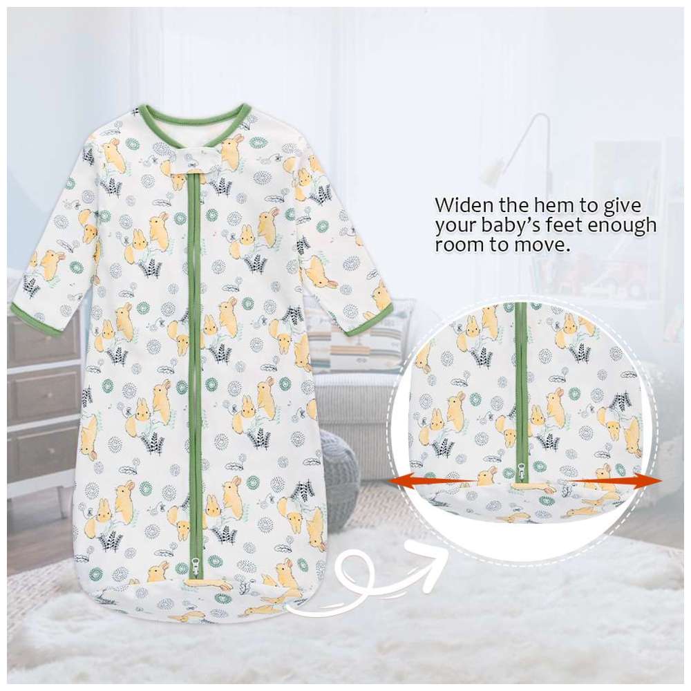 Miracle Baby - Baby 0.5 TOG Long Sleeves Double Zipper Sleeping Sack - Green