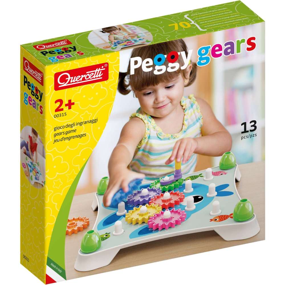 Quercetti Peggy Gears Building Set - 13 Pc Set