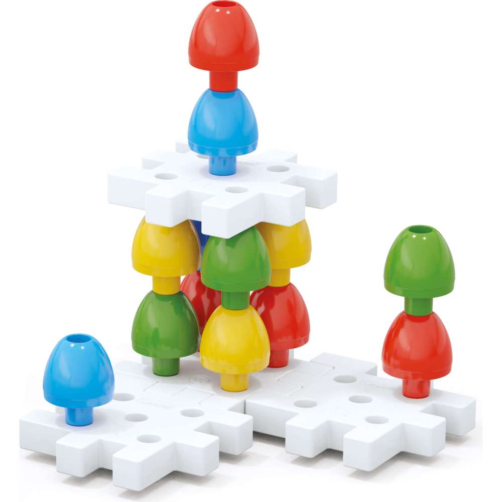 Quercetti 2-In-1 Jumbo Peggy Insert Mosaic Game - 20 Pc Set