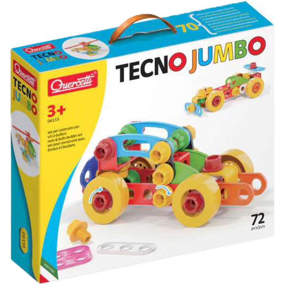 Quercetti Tecno Jumbo Construction Set - 72 Pc Set