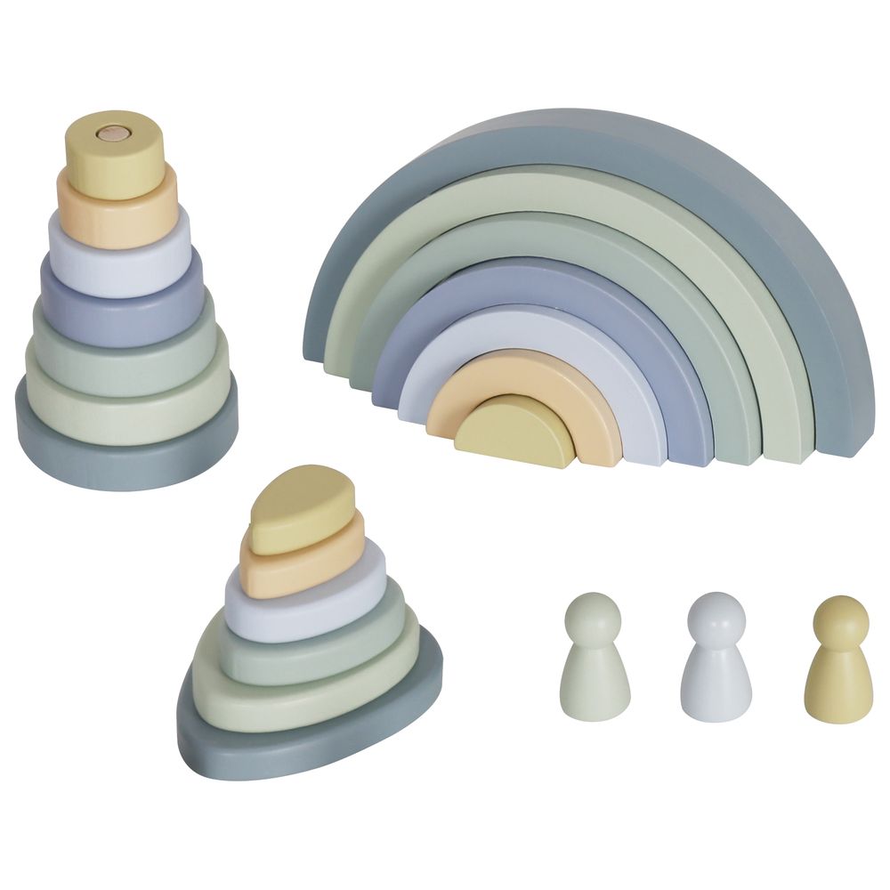 Littlechus Wooden Rainbow with Stackers - 23 Pc Set