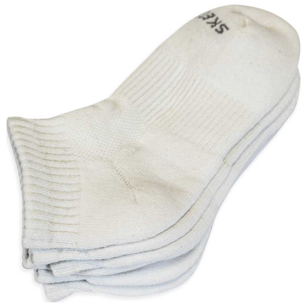 Skechers - Unisex Terry Quarter Crew Socks - White - Pack of 3