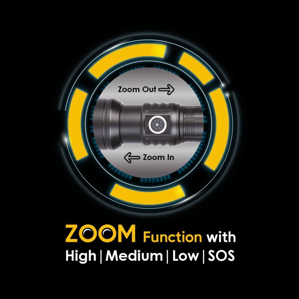 Sanford - Luminar Series LED Rechargeable Searchlight - Black